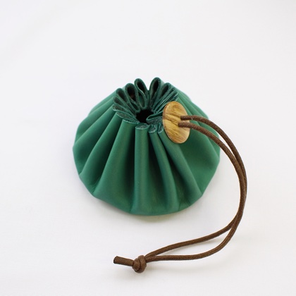 Portaoggetti in pelle Himeji - Verde