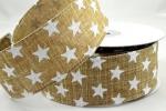 Nastro 25mm - Christmas Stars - Naturale