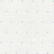 Lino Cashel 28ct - Bianco con mini punti azzurri