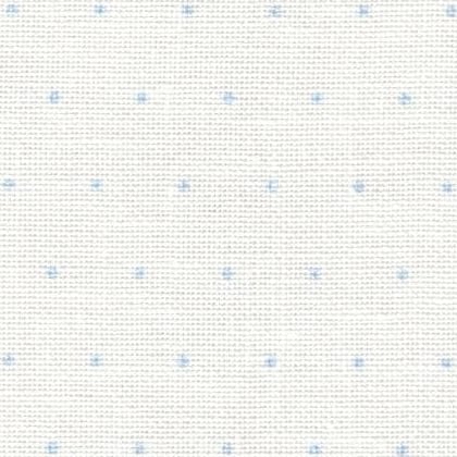 Lino Cashel 28ct - Bianco con mini punti azzurri