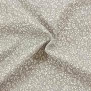 Tessuto stampato cotone bio - Uccelli e foglie grigi
