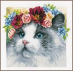 Ragdoll con corona di fiori