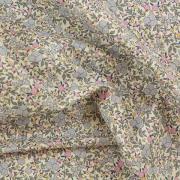 Tessuto stampato cotone bio - Fiori blu e rosa