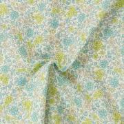 Tessuto stampato cotone bio - Fiori gialli e cielo