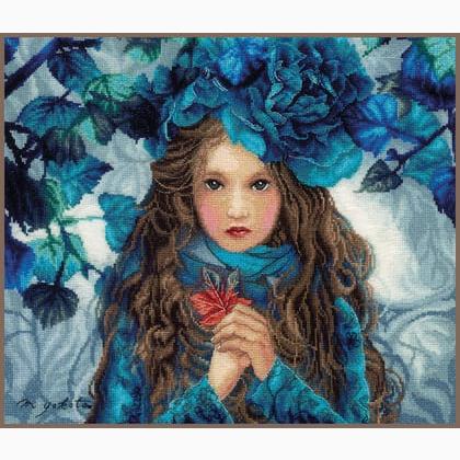 Ragazza dei fiori blu