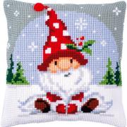 Cuscino: Gnomo di Natale nella neve