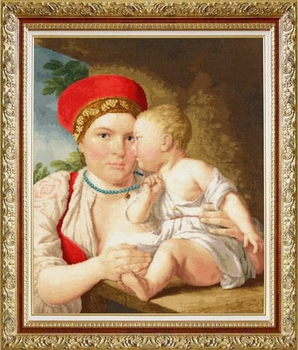 A Wet Nurse and a Baby, 1830s (Aleksey Venetsianov)