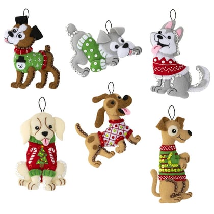 Kit decorazioni in feltro set da 6 - Cani