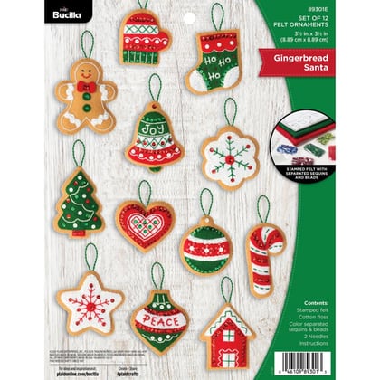 Kit decorazioni in feltro - Gingerbread Santa