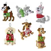 Kit decorazioni in feltro set da 6 - Cani