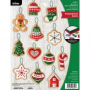Kit decorazioni in feltro - Gingerbread Santa