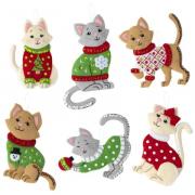 Kit decorazioni in feltro set da 6 - Gatti