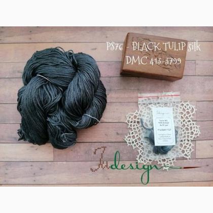 Filo in seta - Black tulip