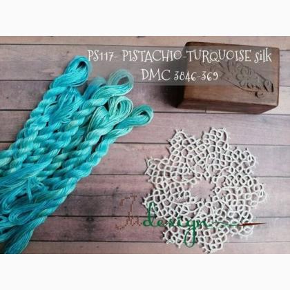 Filo in seta - Pistachio-turquoise