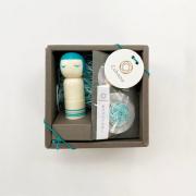 Set Puntaspilli bambola Kokeshi - Verde