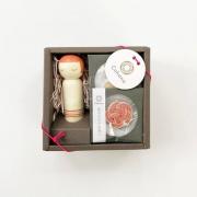 Set Puntaspilli bambola Kokeshi - Rosa