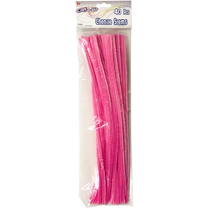 Bastoncini ciniglia 40 pkg - Rosa