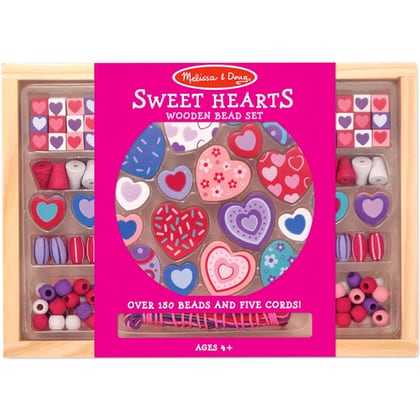 Set perline legno - Sweet Hearts