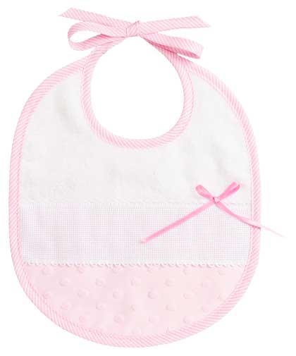 Bavaglino Tartan - Pois 3D Righe - Rosa