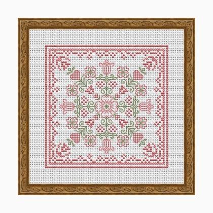 April Hearts Square With Dogwood And Tulips