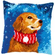 Cuscino: Cane con sciarpa