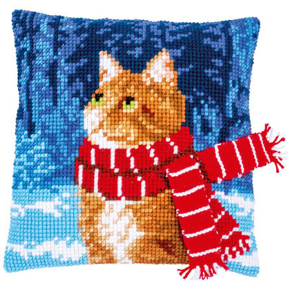 Cuscino: Gatto con sciarpa