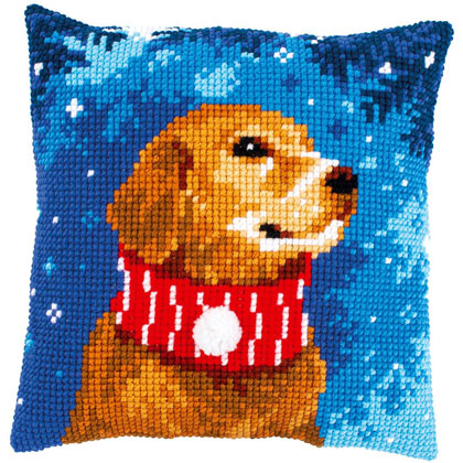 Cuscino: Cane con sciarpa