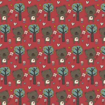 Cute Forest on Red