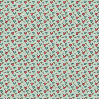 Mini Hearts on Aqua
