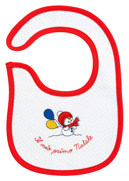 Bavaglino - Il mio primo Natale - Pupazzo di neve con palloncini