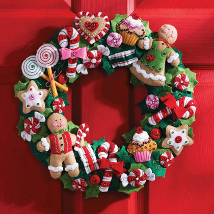 Kit Ghirlanda in feltro - Cookies and Candy Wreath