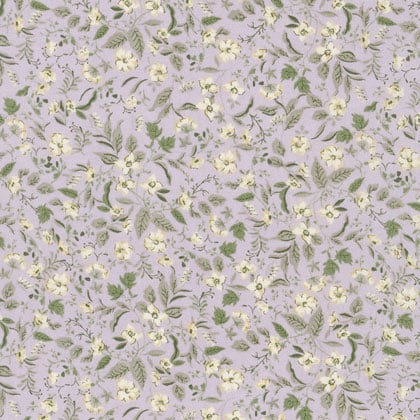 Petite Nostalgia Lawn: Fleurs on Iris 45x110cm.