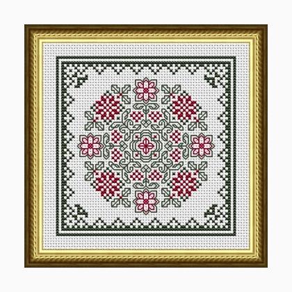 December Hearts Square With Poinsettias