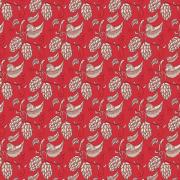 Country French - Fantasia vegetale in rosso