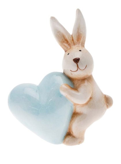 Coniglio con cuore blu