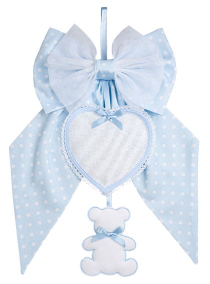 Fiocco Nascita - Pois Baby Bear - Cielo