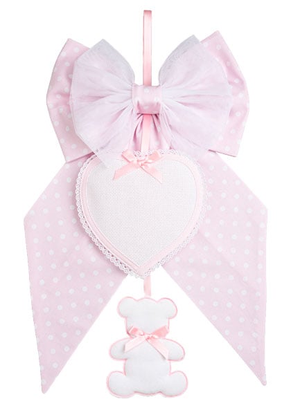 Fiocco Nascita - Pois Baby Bear - Rosa