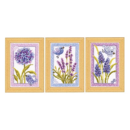 Uccellino con fiori set di 3