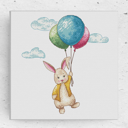 Bunny Rabbit and baloons