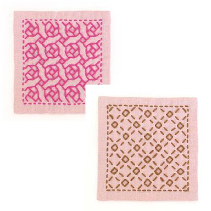 Kit Olympus Sashiko - Rosa e marrone