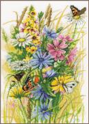 Fiori di campo e farfalle