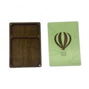 Astuccio di legno - Mongolfiera verde