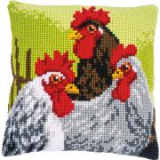 Cuscino: Gallo e galline