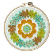 Kit feltro Foglie e fiori d'autunno - con telaio