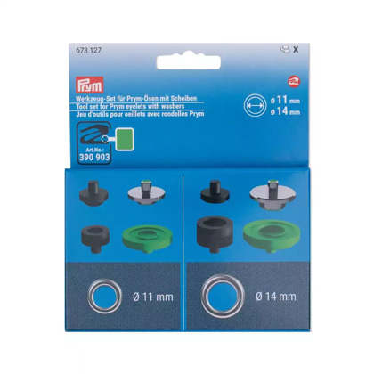 Set strumenti per occhielli con rondelle - 11+14mm