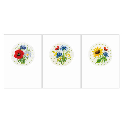 Biglietti di auguri: Fiori di campo - Set di 3