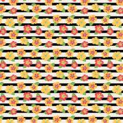 Tropical - Flowers on stripes