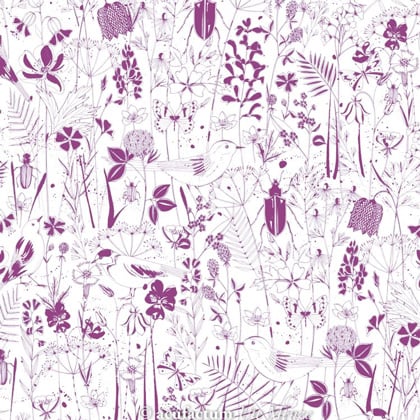 Wiesenglück beere - 50x150cm.