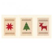 Biglietti di auguri: Alberi di Natale a scacchiera - Set di 3