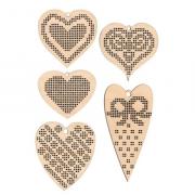 Set di piccole decorazioni per ricamo - Cuori